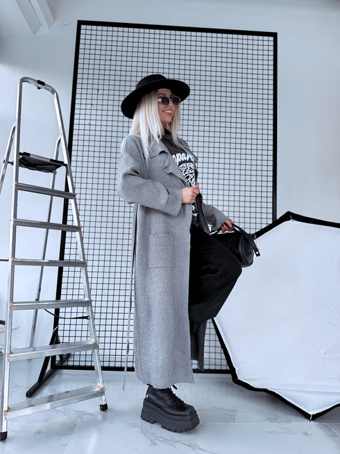Knitted cardigan "NOBODY 7782" - GREY